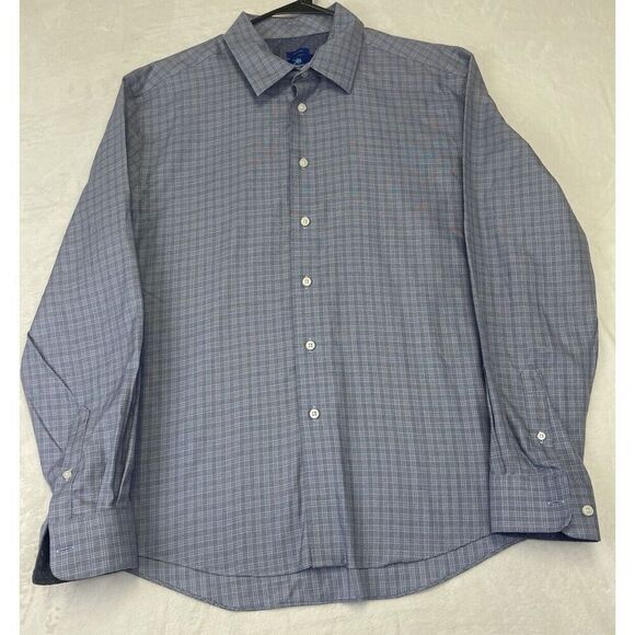 Egara Shirt Men XL Blue  Plaid  Classic Fit Long Sleeve Button Up Casual - Picture 1 of 8